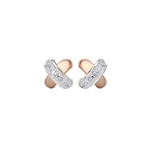 Tirisi Moda TIRISI Moda Oorstekers Kisses Mini Bicolor met diamant TM7106D(2P)