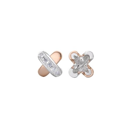Tirisi Moda TIRISI Moda Oorstekers Kisses Mini Bicolor met diamant TM7106D(2P)