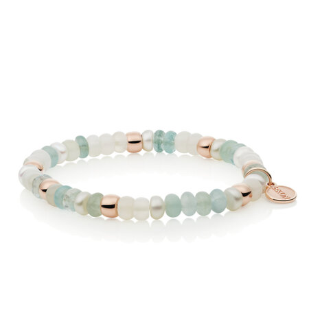 Bron BRON Armband Reflex 18k Roségoud met Aquamarijn, Maansteen en Zoetwaterparel 8AR3985MIX91