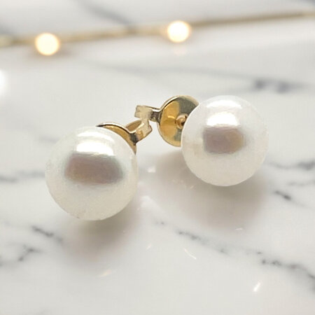 HuisCollectie HuisCollectie Oorstekers 18K geelgoud met zoetwaterparel 8.5mm 613604