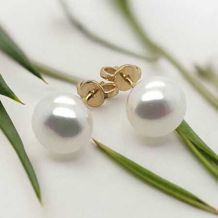 Mrs.Janssen Mrs.Janssen Oorstekers 18k geelgoud met barok zoetwater parel 7.0mm 616519