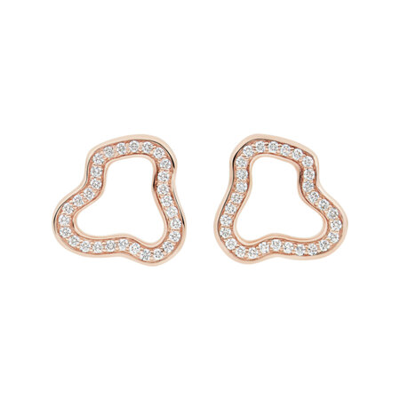 Bron BRON Creoolaanhangers Joy Cloud 18k Roségoud met diamant 8OR4919BR