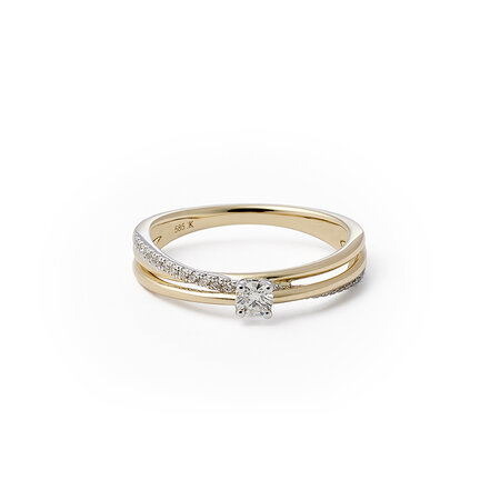 Katinka Berretty Katinka Berretty Ring Elegant Xpression Small 14k geelgoud met diamant 06RGW067BR