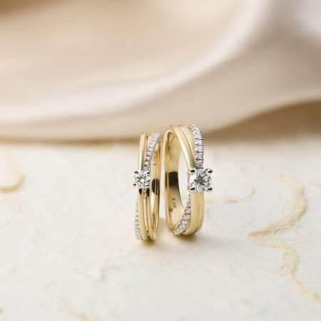 Katinka Berretty Katinka Berretty Ring Elegant Xpression Medium 14k geelgoud met diamant 06RGW077BR