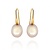 Mrs.Janssen Mrs.Janssen Oorhangers 18k Geelgoud met Zoetwaterparel 15x14m 616551