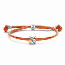 Tirisi Moda TIRISI Armband Kisses leder met bicolor kusje en diamant TM2133BO(2T)