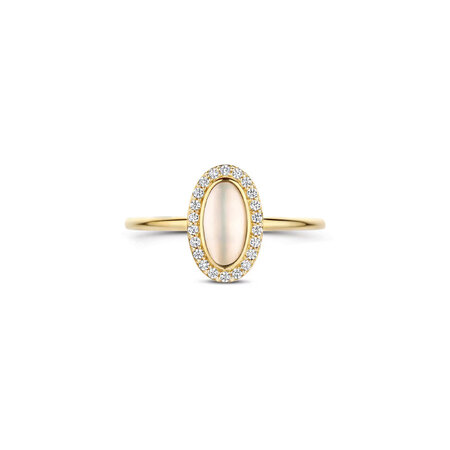 Blush Blush Ring 14k geelgoud met Parelmoer en Zirkonia 1279YMQ