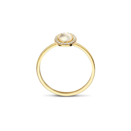 Blush Blush Ring 14k geelgoud met Parelmoer en Zirkonia 1279YMQ