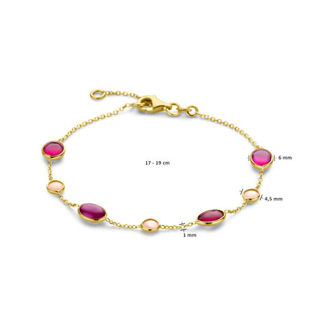 Mrs.Janssen Mrs. Janssen Armband 14k geelgoud met Opaal en Robijn 616654