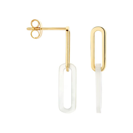 Blush Blush Oorhangers 14k geelgoud met Parelmoer 7394YMP