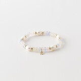 Y&G Y&G Armband 14k geelgoud met Chalcedoon, rozekwarts, Maansteen en Zoetwaterparel PSP0068