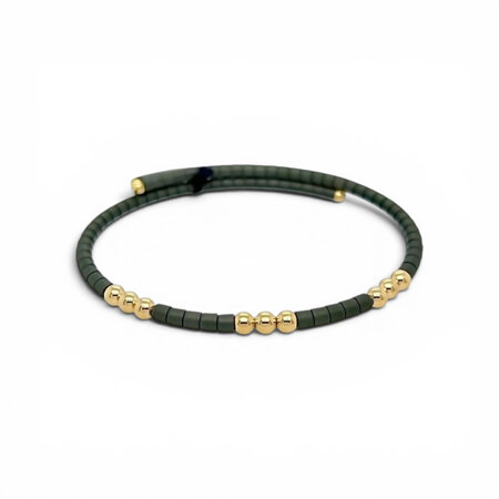 OROTECH OROTECH Armband 18k Geelgoud met groen keramiek 616191