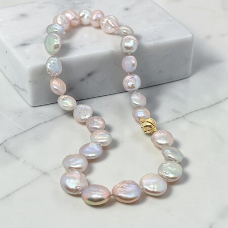HuisCollectie Zoetwater Parel Grijs Collier, 14k geelgouden sluiting  48cm 616852