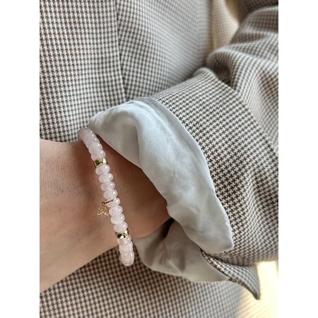 Y&G Y&G Armband 14k geelgoud met Rozenkwarts - 7060