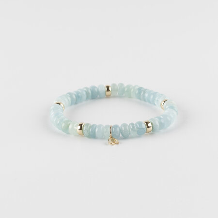 Y&G Y&G Armband 14k geelgoud met Aquamarijn - 7036