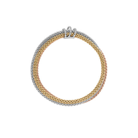 Fope FOPE Armband Flex-It Prima 18k Tricolor met diamant 75108BX_PB_4_XBX_00M
