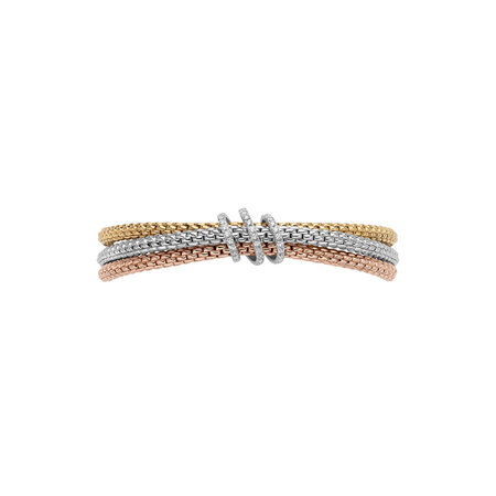 Fope FOPE Armband Flex-It Prima 18k Tricolor met diamant 75108BX_PB_4_XBX_00M