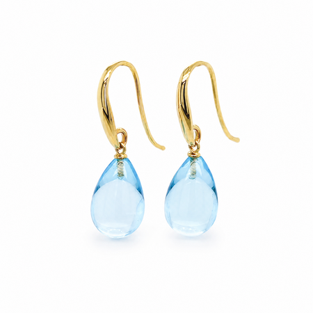HuisCollectie Mrs. Janssen Oorhangers 14k Geelgoud met Topaas 616907