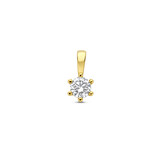 R&C R&C Solitair Hanger 14k Geelgoud met diamant HAN0029-14G-0.23-PW