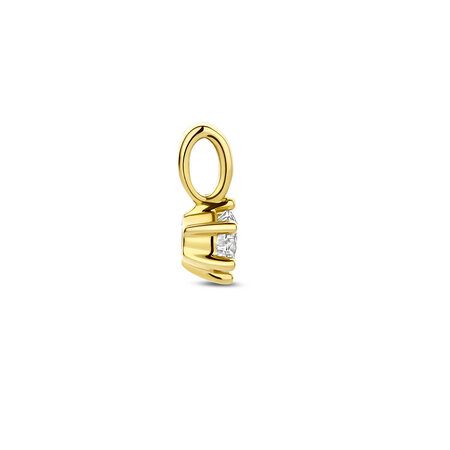 R&C R&C Solitair Hanger 14k Geelgoud met diamant HAN0029-14G-0.23-PW