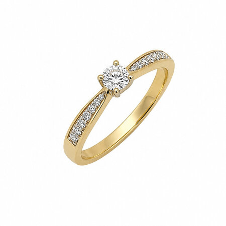 HuisCollectie HuisCollectie Ring 14k Geelgoud met diamant 611118