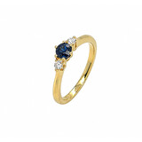 Mrs.Janssen Mrs. Janssen Ring 14k Geelgoud met Saffier en diamant 612842