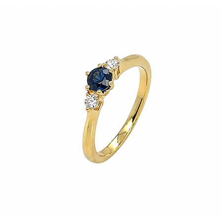Mrs.Janssen Mrs. Janssen Ring 14k Geelgoud met Saffier en diamant 612842
