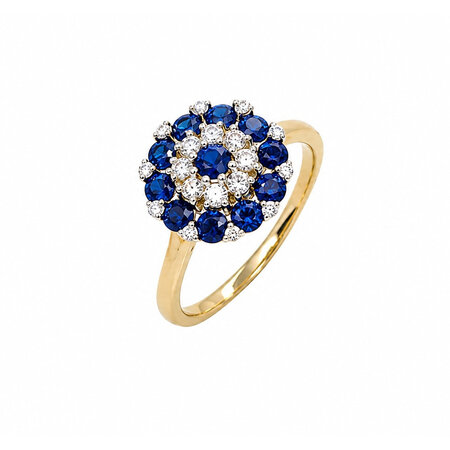 HuisCollectie HuisCollectie Ring 14k Geelgoud met Saffier en diamant 615733