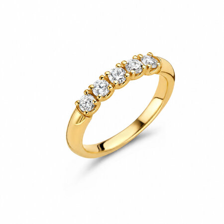 R&C R&C Ring Signature Alliance 18k Geelgoud met diamant RIN5124-5-1.19-18GG