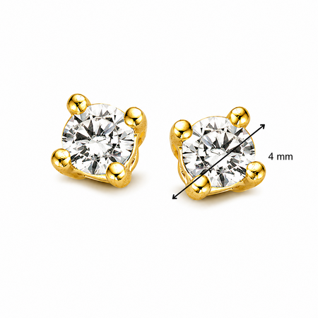 HuisCollectie HuisCollectie Oorstekers 14k Geelgoud met diamant 617020