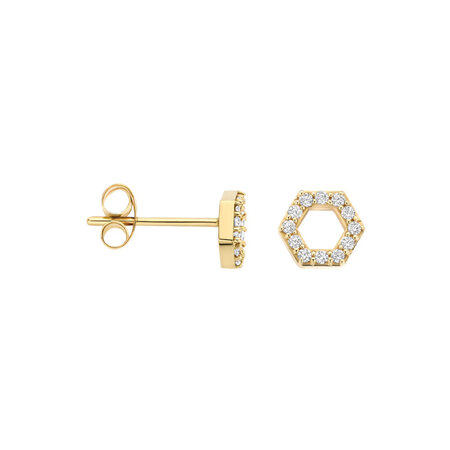 Blush Blush Oorstekers 14k geelgoud met zirkonia 7401YZI