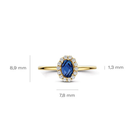 Blush Blush Lab Diamonds Ring 14k geelgoud met Lab grown Saffier en diamant LG1082Y