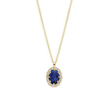 Blush Blush Lab Diamonds Collier 14k geelgoud met Lab Grown saffier en diamant LG3021Y