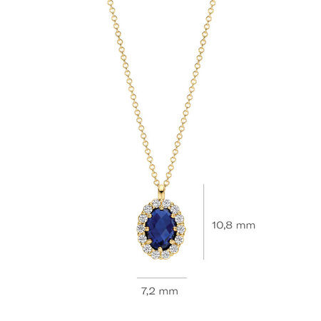 Blush Blush Lab Diamonds Collier 14k geelgoud met Lab Grown saffier en diamant LG3021Y