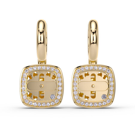 Tirisi TIRISI Milano Twist Oorhangers 18k Geelgoud met diamant TE9347D(2T)
