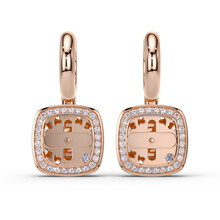 Tirisi TIRISI Milano Twist Oorhangers 18k Roségoud met diamant TE9347DP
