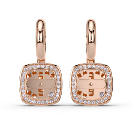 Tirisi TIRISI Milano Twist Oorhangers 18k Roségoud met diamant TE9347DP