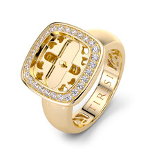 Tirisi TIRISI Milano Twist Ring 18k Geelgoud met diamant TR9817D