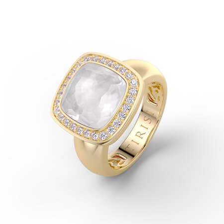 Tirisi TIRISI Milano Twist Ring 18k Geelgoud met diamant TR9817D