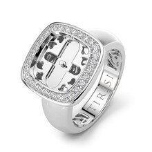 Tirisi TIRISI Milano Twist Ring 18k Witgoud met diamant TR9817DW