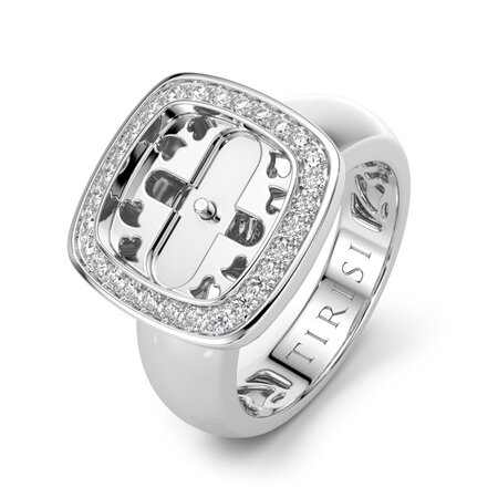 Tirisi TIRISI Milano Twist Ring 18k Witgoud met diamant TR9817DW