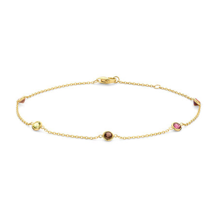 Blush Blush Armband 14k geelgoud met Citirien, Rookkwarts, Peridot, Rhodoliet 2268YFC