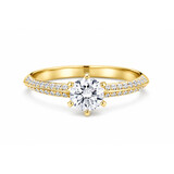 R&C R&C Ring Signature Solitair 18k Geelgoud met diamant RIN6004S-P-0.30SIW-0.17-GG