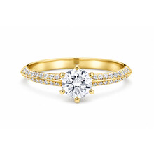 R&C R&C Ring Signature Solitair 18k Geelgoud met diamant RIN6004S-P-0.30SIW-0.17-GG