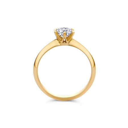 R&C R&C Ring Signature Solitair 18k Geelgoud met diamant RIN6004S-0.20-SIW-GG