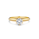R&C R&C Ring Signature Solitair 18k Geelgoud met diamant RIN6004M-0.50TWVS-18G