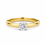 R&C R&C Ring Signature Solitair 18k Bicolor met diamant RIN6003S-0.25-SIW-BIC
