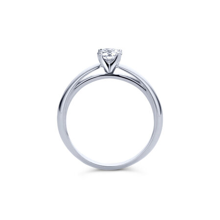 R&C R&C Ring Signature Solitair 18k Witgoud met diamant RIN6003M-0.40-SIW-WG