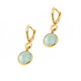 Mrs.Janssen Mrs. Janssen Oorhangers 14k Geelgoud met Aquamarijn 610396