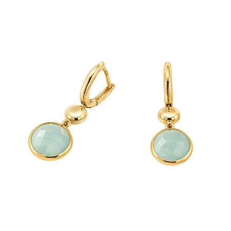 Mrs.Janssen Mrs. Janssen Oorhangers 14k Geelgoud met Aquamarijn 610396